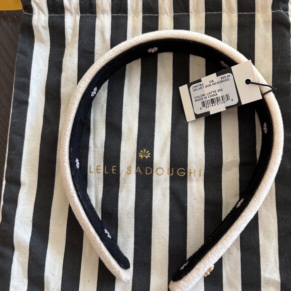 NWT Lele Sadoughi Velvet Gigi Headband  - Latte Color - Picture 9 of 10